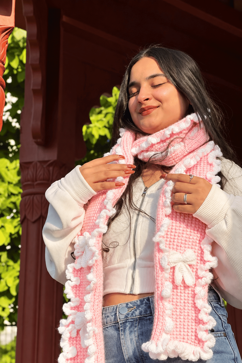 Bow Belle Crochet Scarf