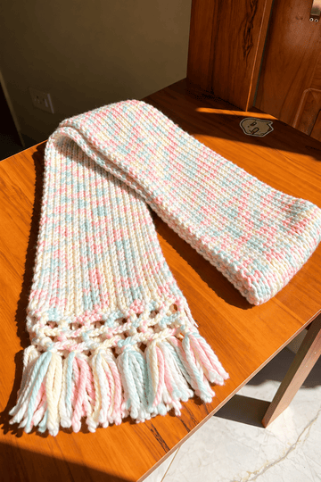 Cotton Candy Crochet Scarf