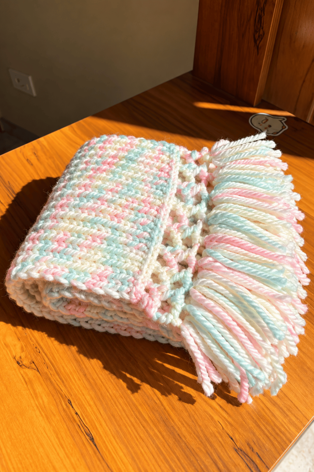 Cotton Candy Crochet Scarf