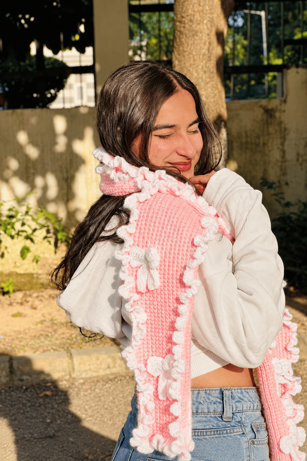 Bow Belle Crochet Scarf