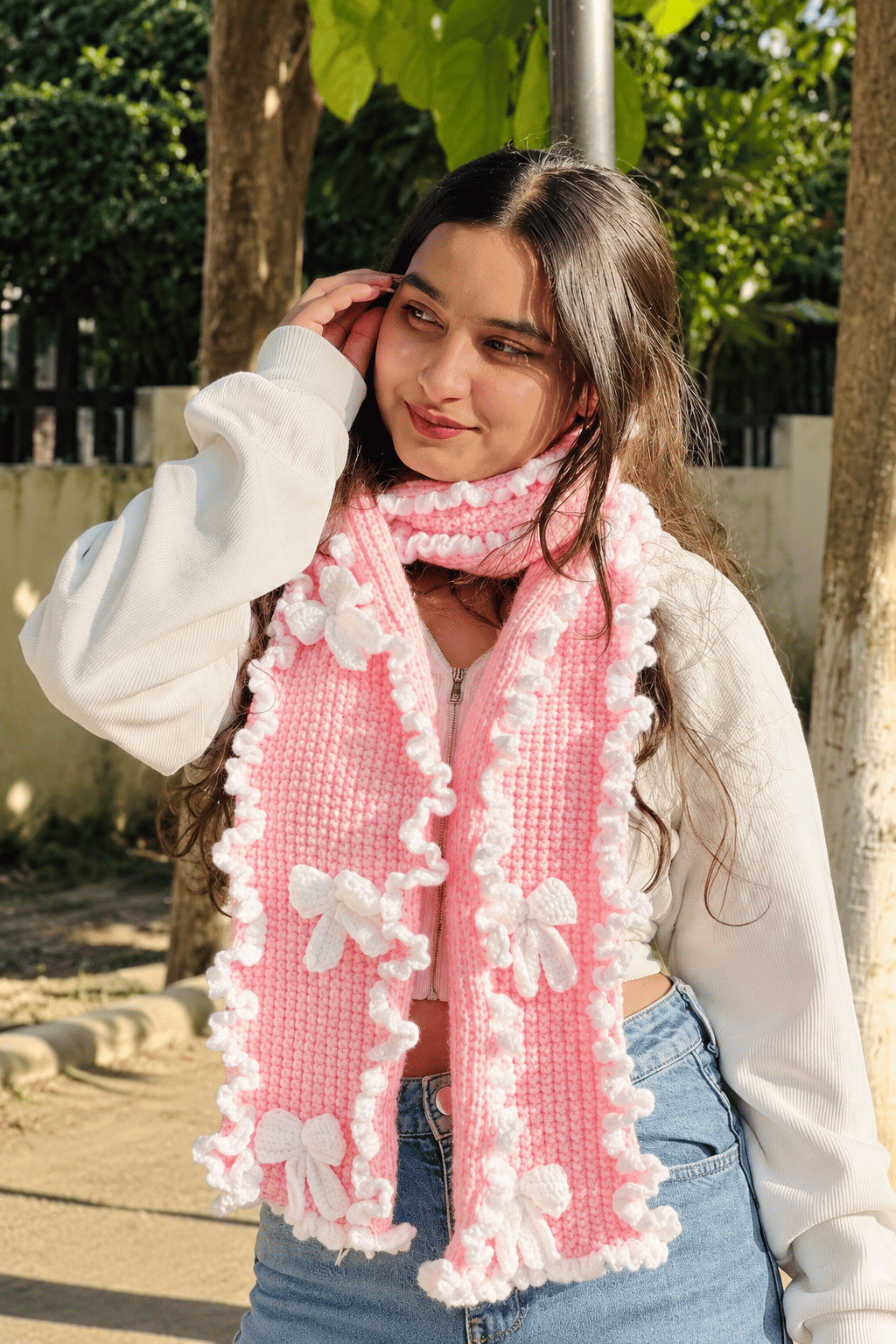 Bow Belle Crochet Scarf
