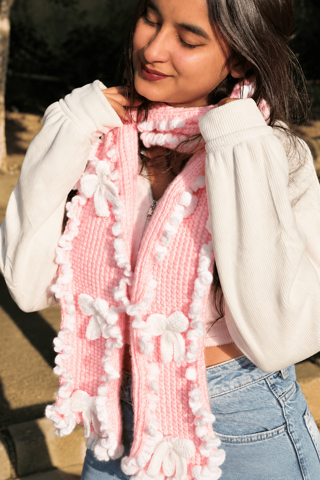 Bow Belle Crochet Scarf
