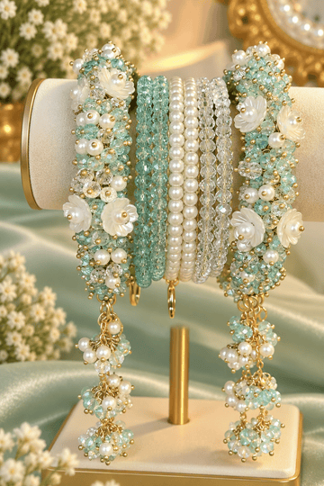 Pearl Blossom Beaded Bracelet - Pair