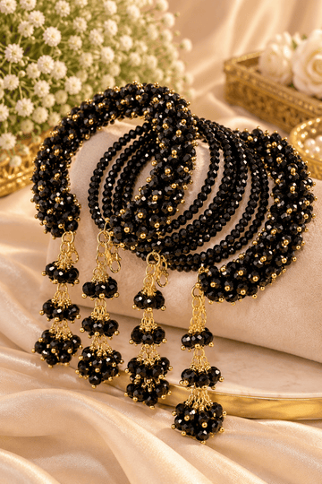 Black Royale Beaded Bracelet - Pair