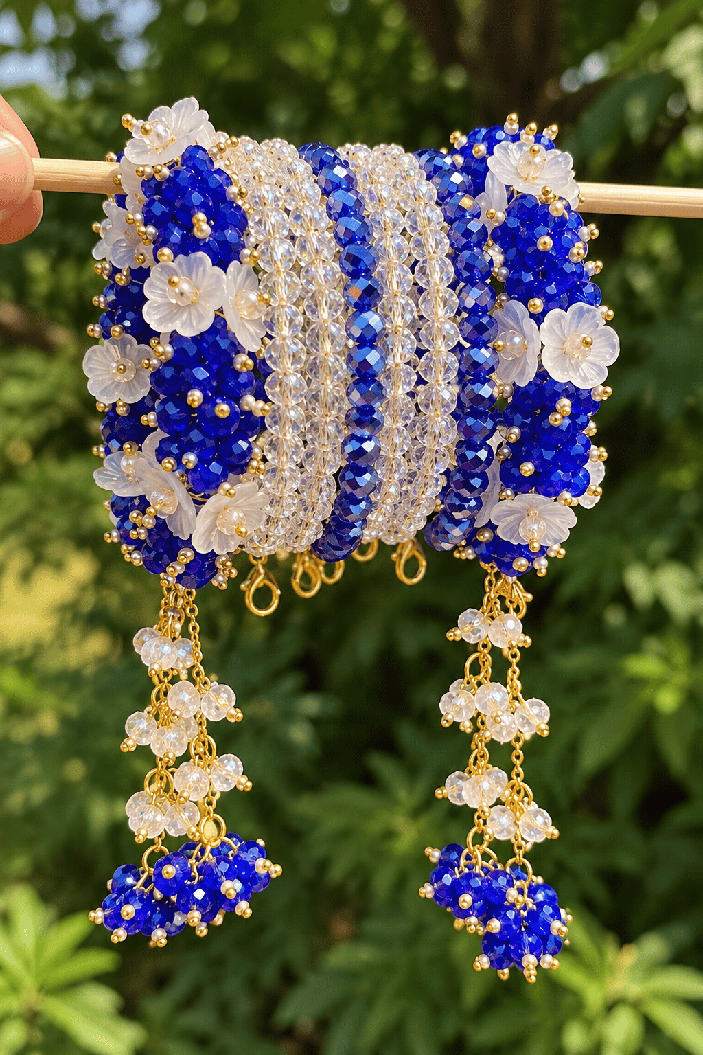 Neel Pari Floral Beaded Bracelet - Pair