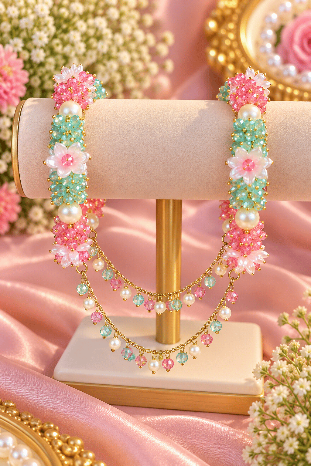 Noor-e-Gul Floral Beaded Bracelet - pairs