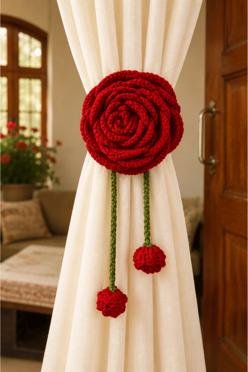 Rose Petal Curtain Tie 🌹
