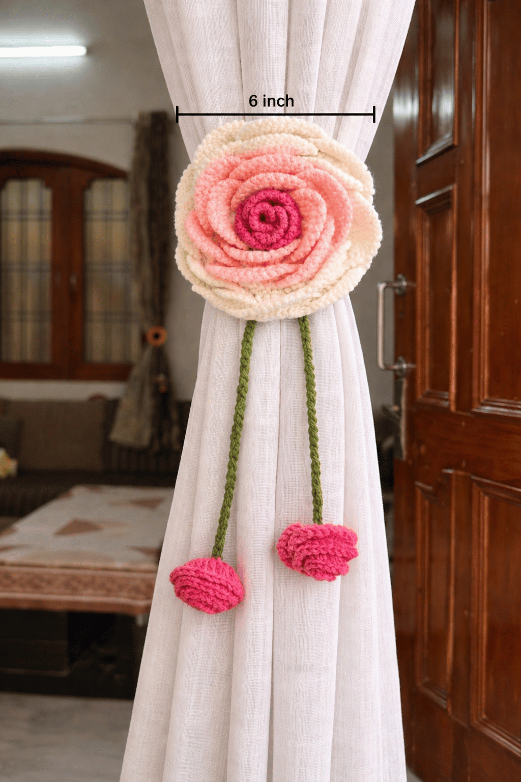 Blush Bloom Curtain Tie 🌸