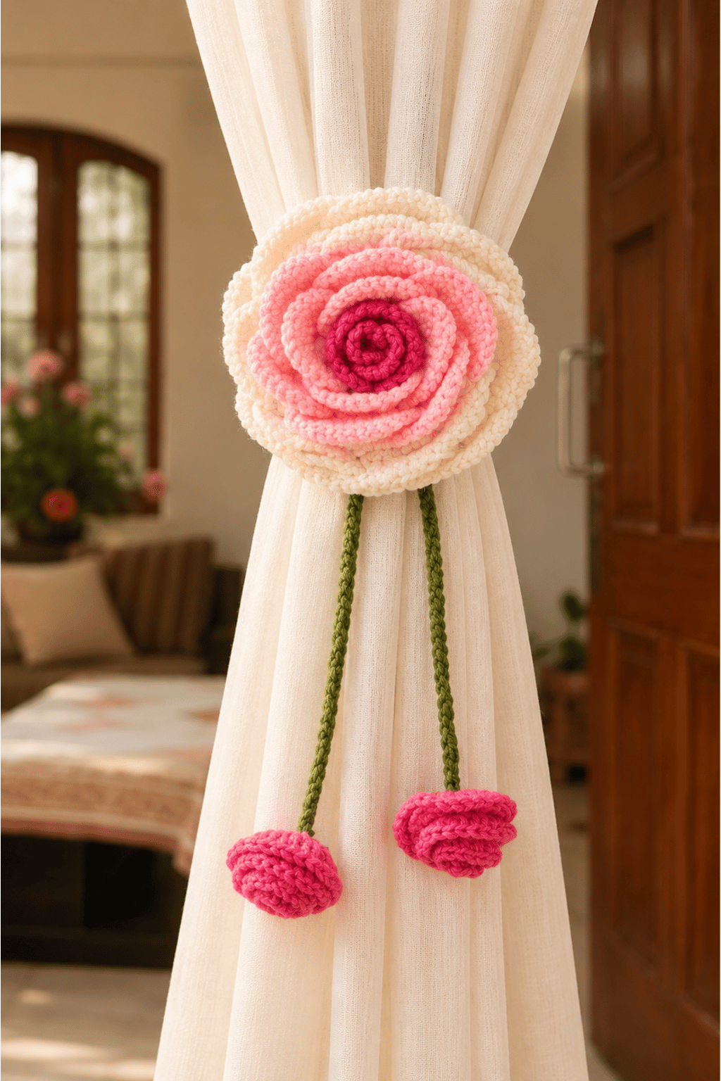Blush Bloom Curtain Tie 🌸