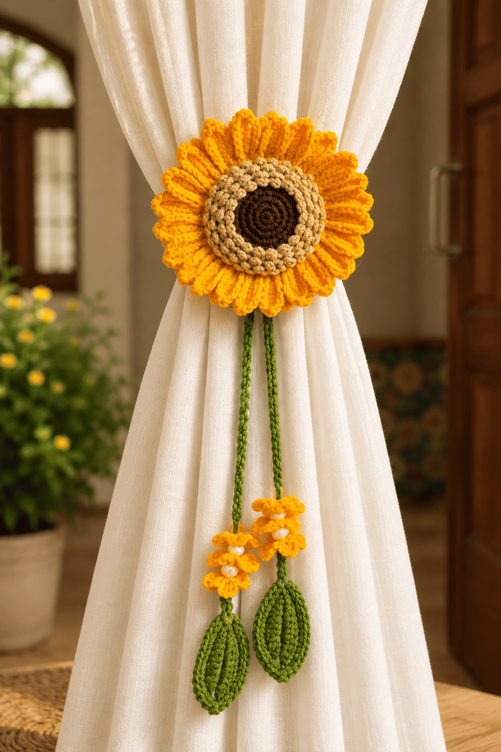 Sunflower Petal Curtain Tie 🌼