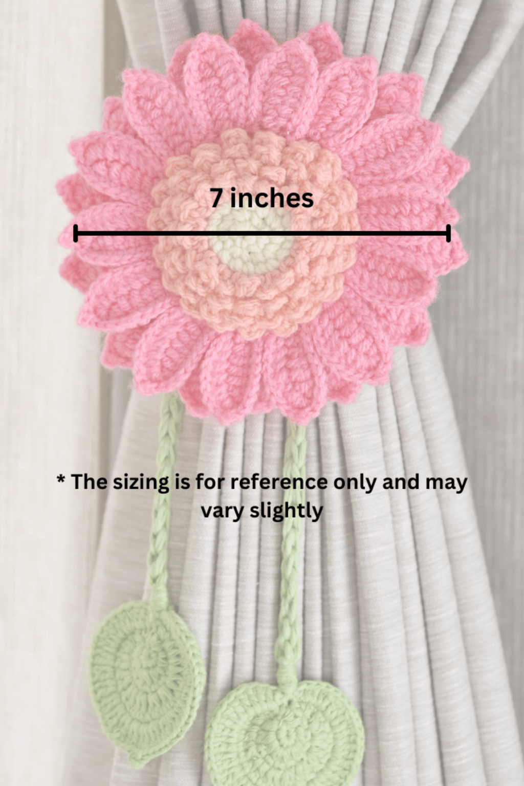 Pink Sunflower Curtain Tie