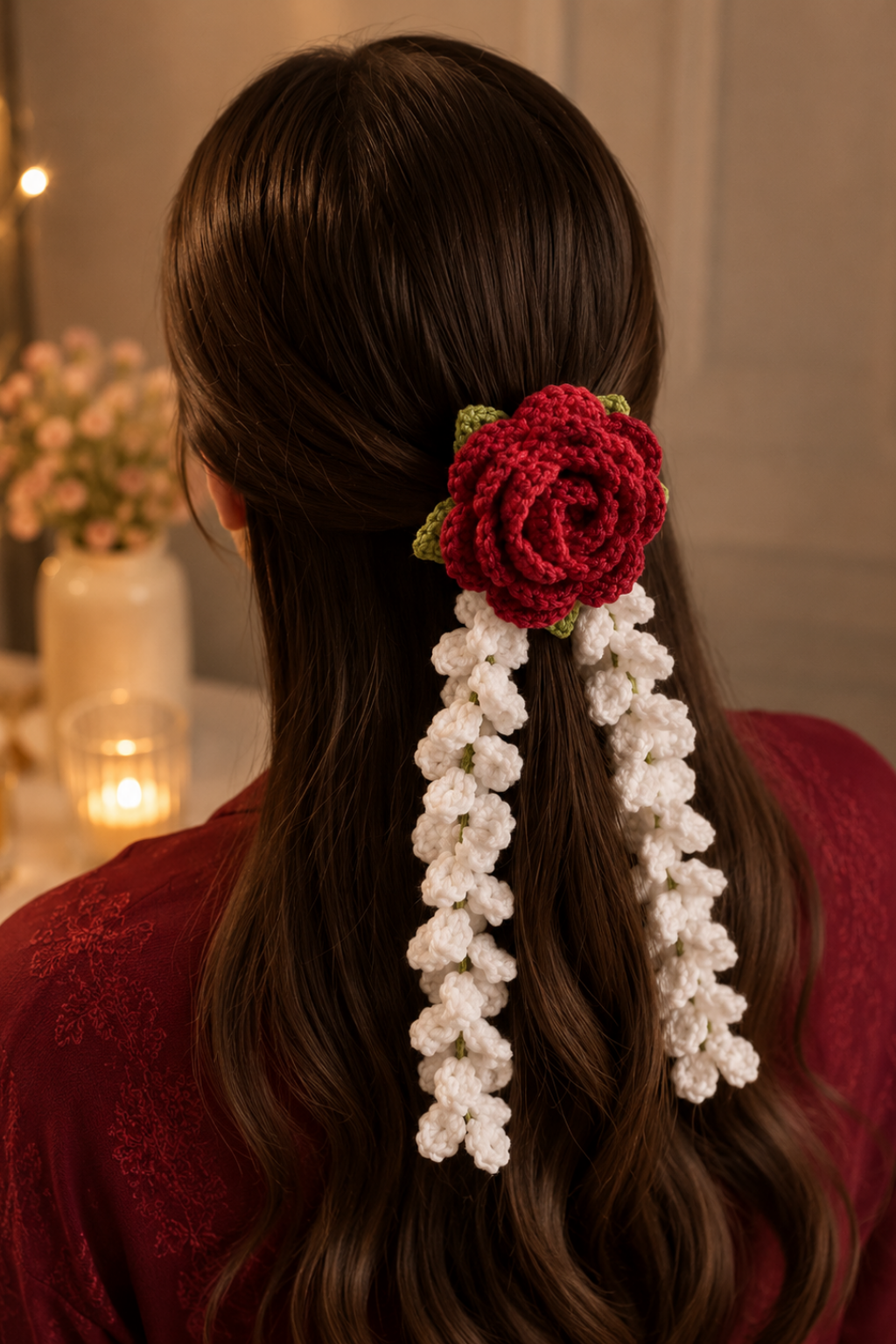 Gul-e-Ishq Crochet Hair Pin - Mohabbat Ke Rang, Nazakat Ke Sang
