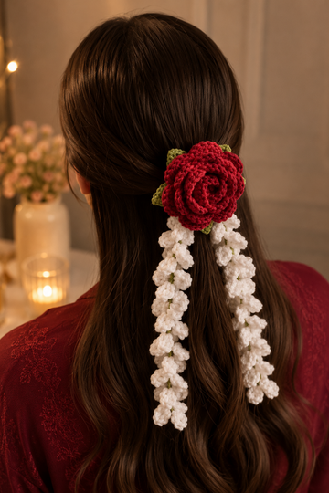 Gul-e-Ishq Crochet Hair Pin - Mohabbat Ke Rang, Nazakat Ke Sang