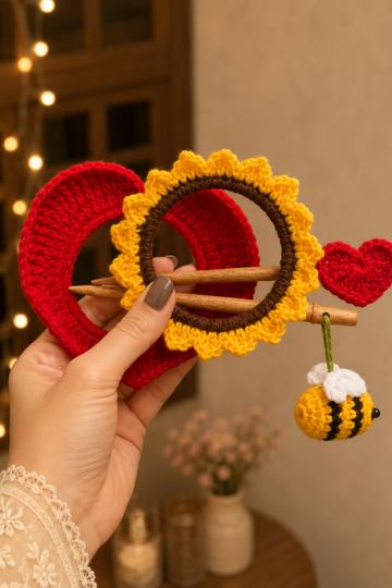 2 Pieces (Pair)- Sunshine +  Heart Hair Stick - A Little Sunshine, A Lot of Love