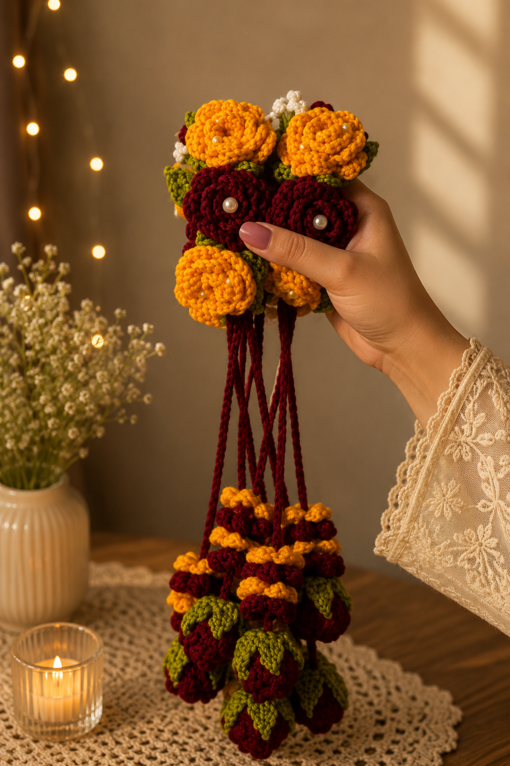 Shahi Basant Crochet Gajra - Rangon Mein Basi Riwaayat