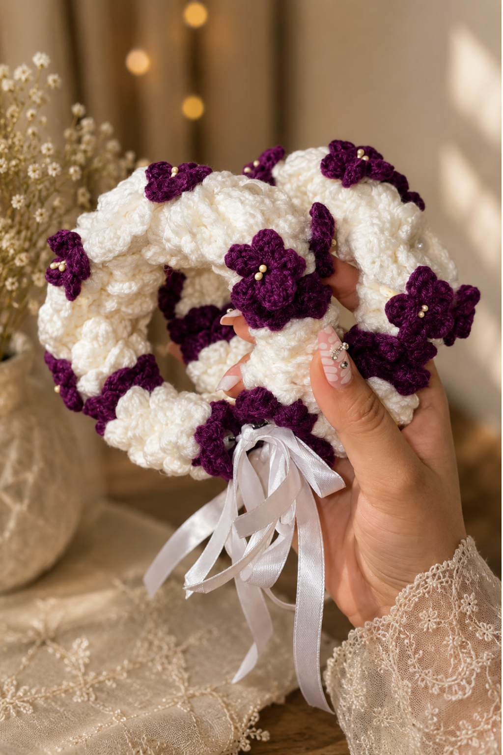 Noor-e-Amethyst Crochet Gajra - Nazakat Ka Har Phool, Noor Ka Har Rang