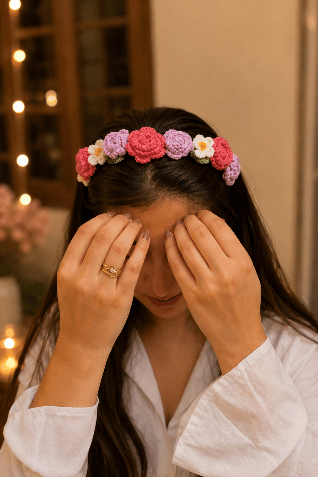 Pack Of 2 - Rose tiara (headband) + Alligator pin (2 pieces )