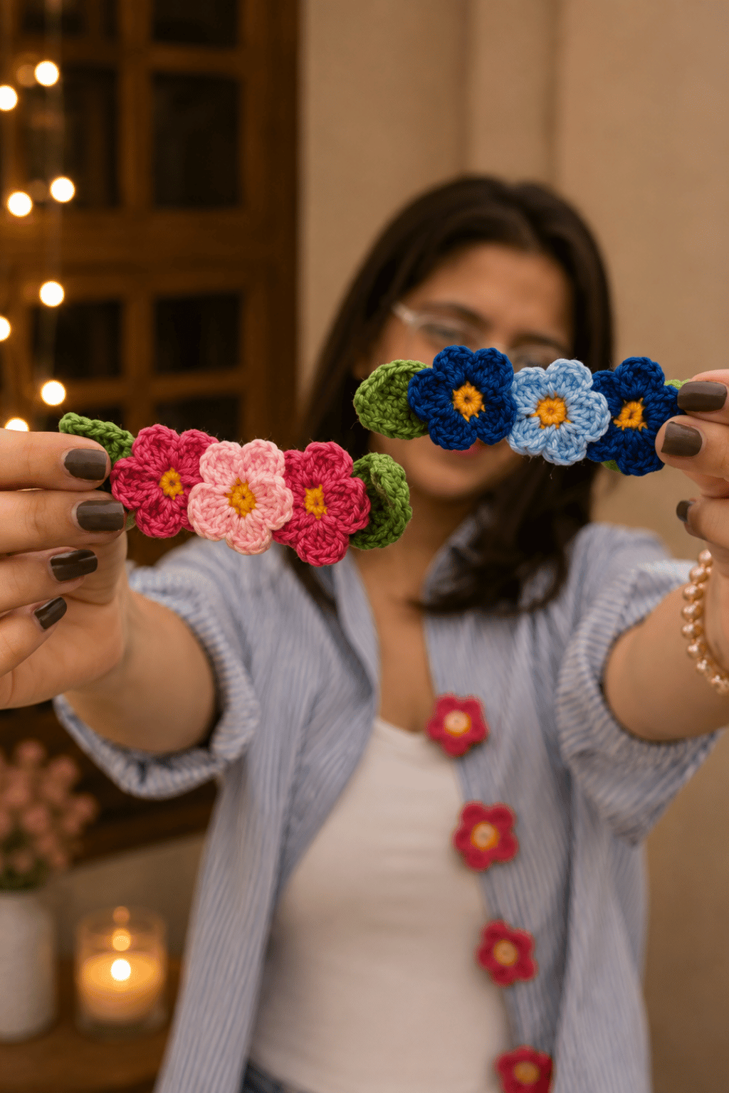 Pack Of 2 - Rose tiara (headband) + Alligator pin (2 pieces )